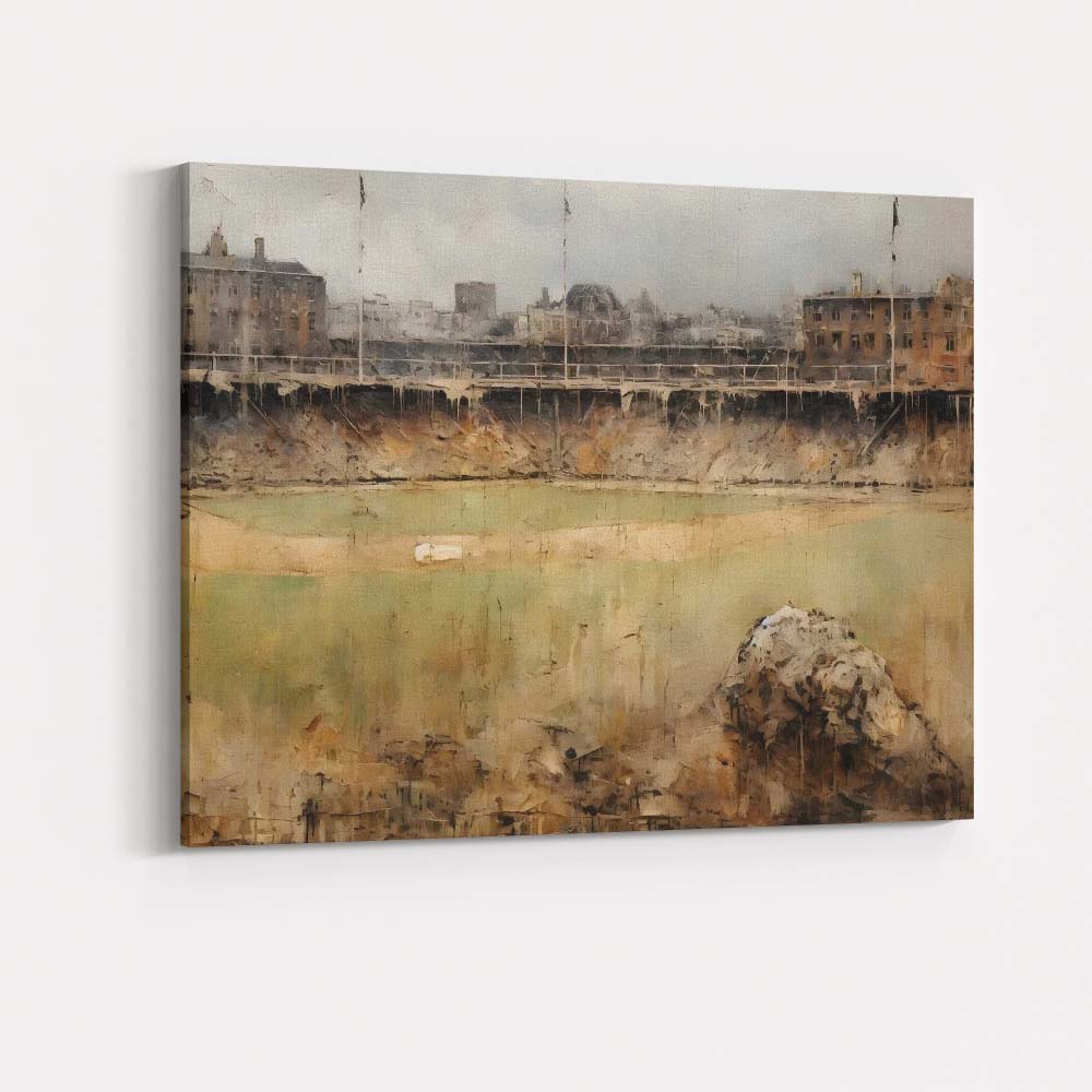 Muted Industrial Riverside Urban Landscape Contemporary Impressionist Canvas Wall Art Print Decor Picture Ready to Hang