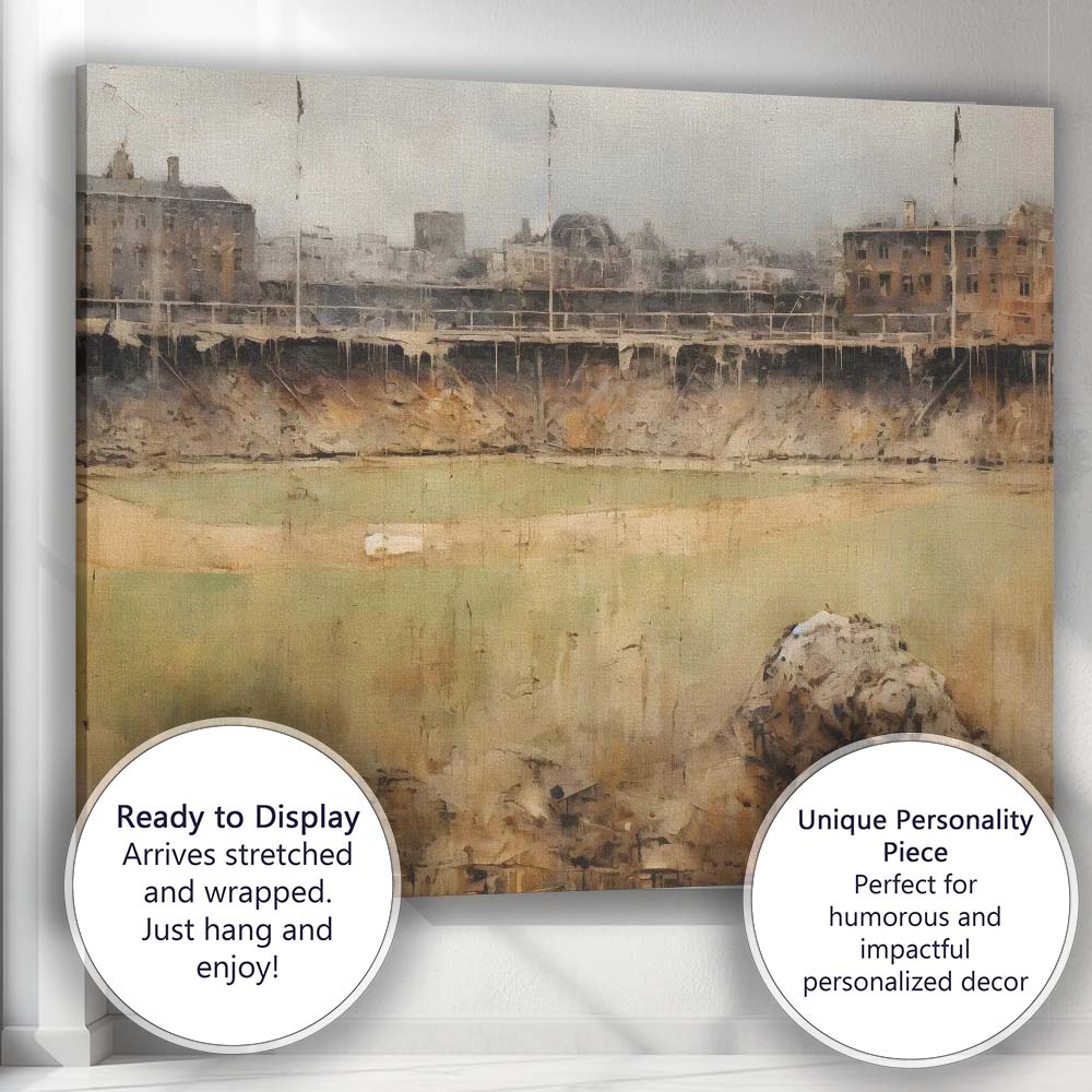 Muted Industrial Riverside Urban Landscape Contemporary Impressionist Canvas Wall Art Print Decor Picture Ready to Hang