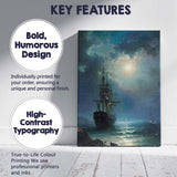 Moonlit Tall Ship Ocean Seascape Dramatic Maritime Painting Canvas Wall Art Print Decor Picture Ready to Hang