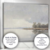 Minimalist Misty Lake Tranquil Waters Soft Neutral Landscape Canvas Wall Art Print Decor Picture Ready to Hang