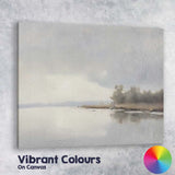 Minimalist Misty Lake Tranquil Waters Soft Neutral Landscape Canvas Wall Art Print Decor Picture Ready to Hang
