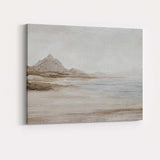 Minimalist Monochrome Coastal Mountain Seascape Landscape Canvas Wall Art Print Decor Picture Ready to Hang