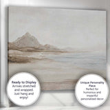 Minimalist Monochrome Coastal Mountain Seascape Landscape Canvas Wall Art Print Decor Picture Ready to Hang