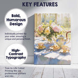 Elegant Floral Tea Time Still Life Window Scene Canvas Wall Art Print Decor Picture Ready to Hang