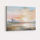 Soft Pastel Sunset Wetland Waterscape Landscape Canvas Wall Art Print Decor Picture Ready to Hang