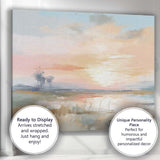 Soft Pastel Sunset Wetland Waterscape Landscape Canvas Wall Art Print Decor Picture Ready to Hang
