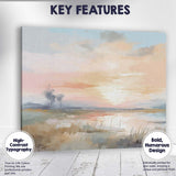 Soft Pastel Sunset Wetland Waterscape Landscape Canvas Wall Art Print Decor Picture Ready to Hang
