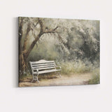 Peaceful Garden Bench Woodland Sunlight Landscape Canvas Wall Art Print Decor Picture Ready to Hang