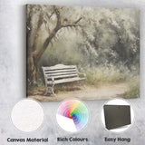 Peaceful Garden Bench Woodland Sunlight Landscape Canvas Wall Art Print Decor Picture Ready to Hang