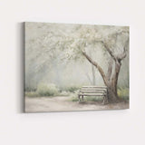 Dreamy Woodland Tree Garden Bench Sunlight Landscape Canvas Wall Art Print Decor Picture Ready to Hang