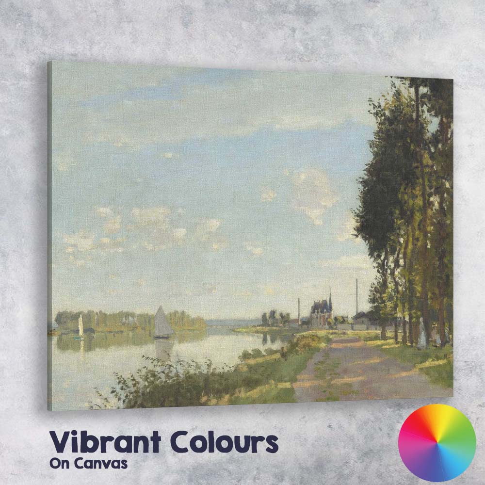 Serene Riverside Village Sailing Boats Impressionist Landscape Canvas Wall Art Print Decor Picture Ready to Hang