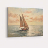 Golden Sunset Sailing Boat Ocean Seascape Canvas Wall Art Print Decor Picture Ready to Hang