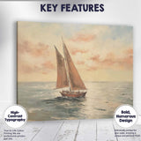 Golden Sunset Sailing Boat Ocean Seascape Canvas Wall Art Print Decor Picture Ready to Hang