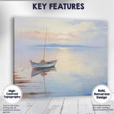 Soft Pastel Sunrise Fishing Boat Coastal Seascape Reflection Canvas Wall Art Print Decor Picture Ready to Hang