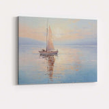 Tranquil Pastel Sailboat Sunrise Calm Sea Reflection Canvas Wall Art Print Decor Picture Ready to Hang