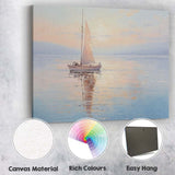 Tranquil Pastel Sailboat Sunrise Calm Sea Reflection Canvas Wall Art Print Decor Picture Ready to Hang