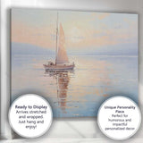 Tranquil Pastel Sailboat Sunrise Calm Sea Reflection Canvas Wall Art Print Decor Picture Ready to Hang