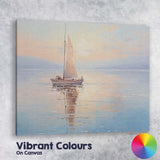 Tranquil Pastel Sailboat Sunrise Calm Sea Reflection Canvas Wall Art Print Decor Picture Ready to Hang