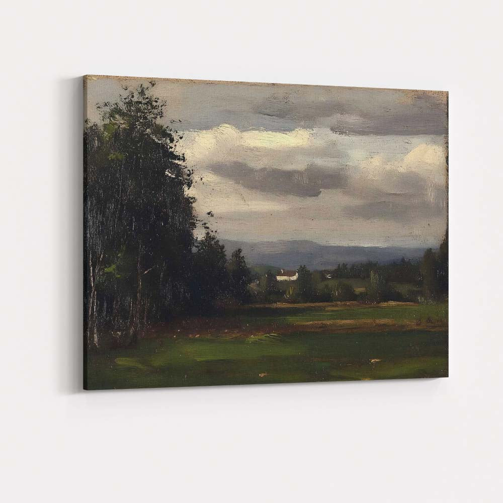 Moody Impressionist Countryside Landscape Dark Woodland Meadow Canvas Wall Art Print Decor Picture Ready to Hang
