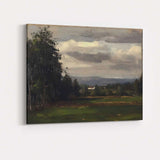 Moody Impressionist Countryside Landscape Dark Woodland Meadow Canvas Wall Art Print Decor Picture Ready to Hang