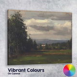 Moody Impressionist Countryside Landscape Dark Woodland Meadow Canvas Wall Art Print Decor Picture Ready to Hang