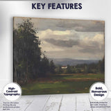 Moody Impressionist Countryside Landscape Dark Woodland Meadow Canvas Wall Art Print Decor Picture Ready to Hang