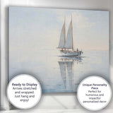 Minimalist Twin Mast Sailing Yacht Calm Water Reflection Canvas Wall Art Print Decor Picture Ready to Hang