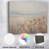 Soft Neutral Wildflower Meadow Impressionist Floral Landscape Canvas Wall Art Print Decor Picture Ready to Hang