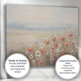Soft Neutral Wildflower Meadow Impressionist Floral Landscape Canvas Wall Art Print Decor Picture Ready to Hang