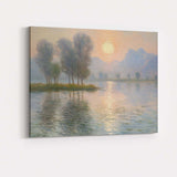 Dreamy Pastel Sunrise Lake Mountain Reflection Impressionist Landscape Canvas Wall Art Print Decor Picture Ready to Hang