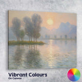 Dreamy Pastel Sunrise Lake Mountain Reflection Impressionist Landscape Canvas Wall Art Print Decor Picture Ready to Hang