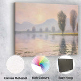 Soft Pink Dawn Lakeside Mountain Reflection Impressionist Landscape Canvas Wall Art Print Decor Picture Ready to Hang