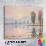 Soft Pink Dawn Lakeside Mountain Reflection Impressionist Landscape Canvas Wall Art Print Decor Picture Ready to Hang