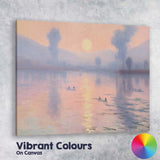 Misty Pink Sunrise Lake Reflection Tranquil Landscape Canvas Wall Art Print Decor Picture Ready to Hang
