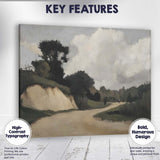 Moody Country Lane Rural Landscape Impressionist Painting Canvas Wall Art Print Decor Picture Ready to Hang