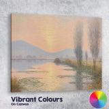 Golden Sunset Lake Reflection Peaceful Impressionist Landscape Canvas Wall Art Print Decor Picture Ready to Hang