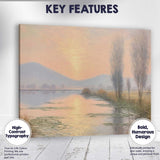 Golden Sunset Lake Reflection Peaceful Impressionist Landscape Canvas Wall Art Print Decor Picture Ready to Hang