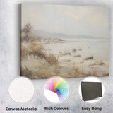 Minimalist Rocky Coastal Shore Soft Neutral Seascape Canvas Wall Art Print Decor Picture Ready to Hang