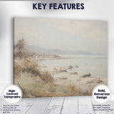 Minimalist Rocky Coastal Shore Soft Neutral Seascape Canvas Wall Art Print Decor Picture Ready to Hang