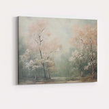 Soft Misty Woodland Blush Blossom Trees Landscape Canvas Wall Art Print Decor Picture Ready to Hang