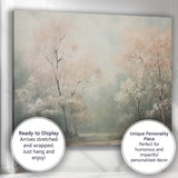 Soft Misty Woodland Blush Blossom Trees Landscape Canvas Wall Art Print Decor Picture Ready to Hang
