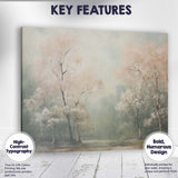 Soft Misty Woodland Blush Blossom Trees Landscape Canvas Wall Art Print Decor Picture Ready to Hang