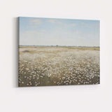 Minimalist White Daisy Wildflower Meadow Panoramic Landscape Canvas Wall Art Print Decor Picture Ready to Hang