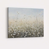 Ethereal White Wildflower Meadow Soft Neutral Landscape Canvas Wall Art Print Decor Picture Ready to Hang