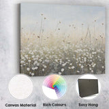 Ethereal White Wildflower Meadow Soft Neutral Landscape Canvas Wall Art Print Decor Picture Ready to Hang