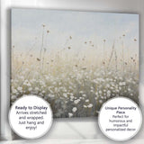 Ethereal White Wildflower Meadow Soft Neutral Landscape Canvas Wall Art Print Decor Picture Ready to Hang