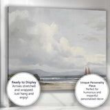 Coastal Beach Sailing Boat Seascape Under Dramatic Clouds Canvas Wall Art Print Decor Picture Ready to Hang