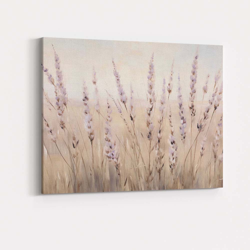 Soft Lavender Meadow Botanical Floral Watercolour Canvas Wall Art Print Decor Picture Ready to Hang