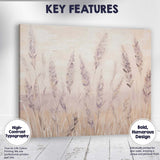 Neutral Beige Lavender Wildflower Botanical Meadow Painting Canvas Wall Art Print Decor Picture Ready to Hang