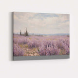 Soft Lilac Heather Field Misty Countryside Landscape Canvas Wall Art Print Decor Picture Ready to Hang